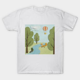 Curious fox and rabbit T-Shirt